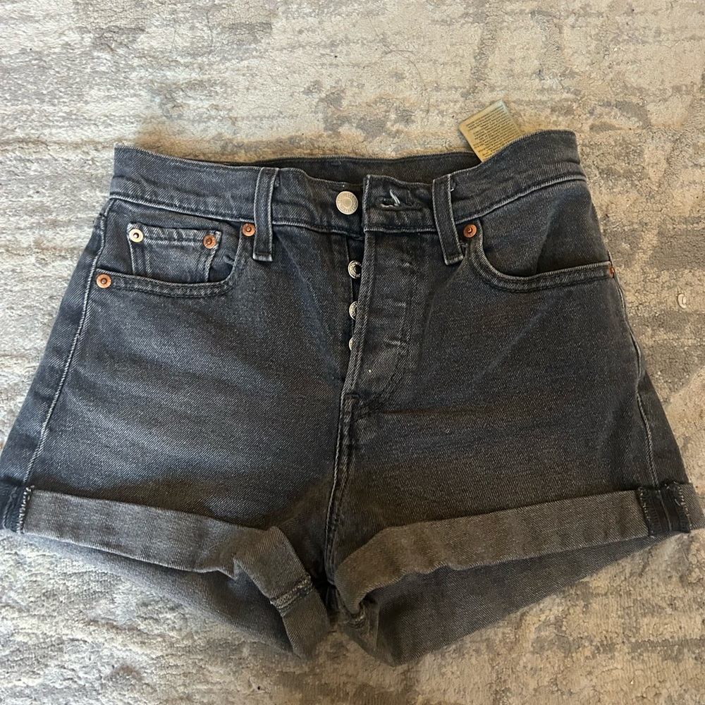 Levi's Black High Waist Denim Shorts